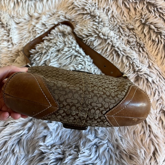 Coach Vintage Y2k Soho Brown Mini Leather Signature Jacquard Shoulder Purse Bag - Picture 7 of 10